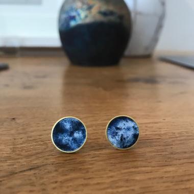 Earrings - Moon cloud design medium 